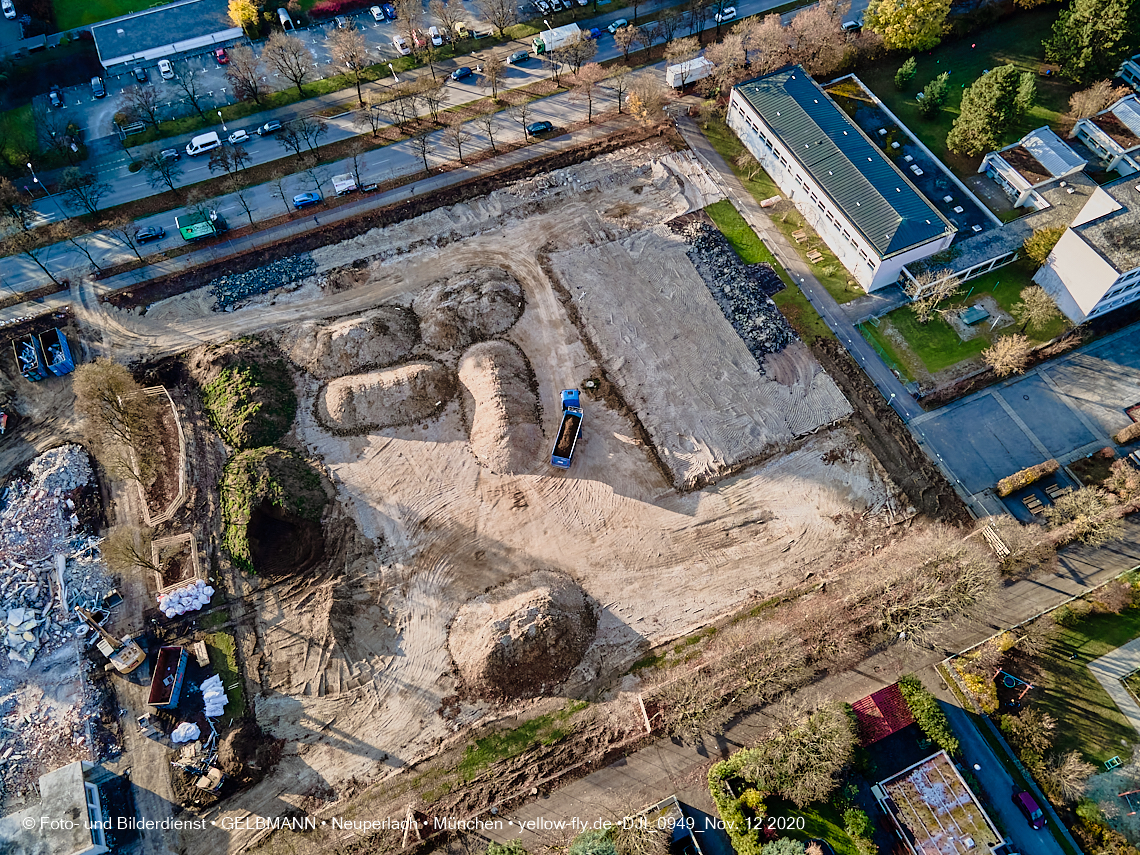 12.11.2020 - Baustelle der neuen Grundschule am Karl-Marx-Ring in Neuperlach